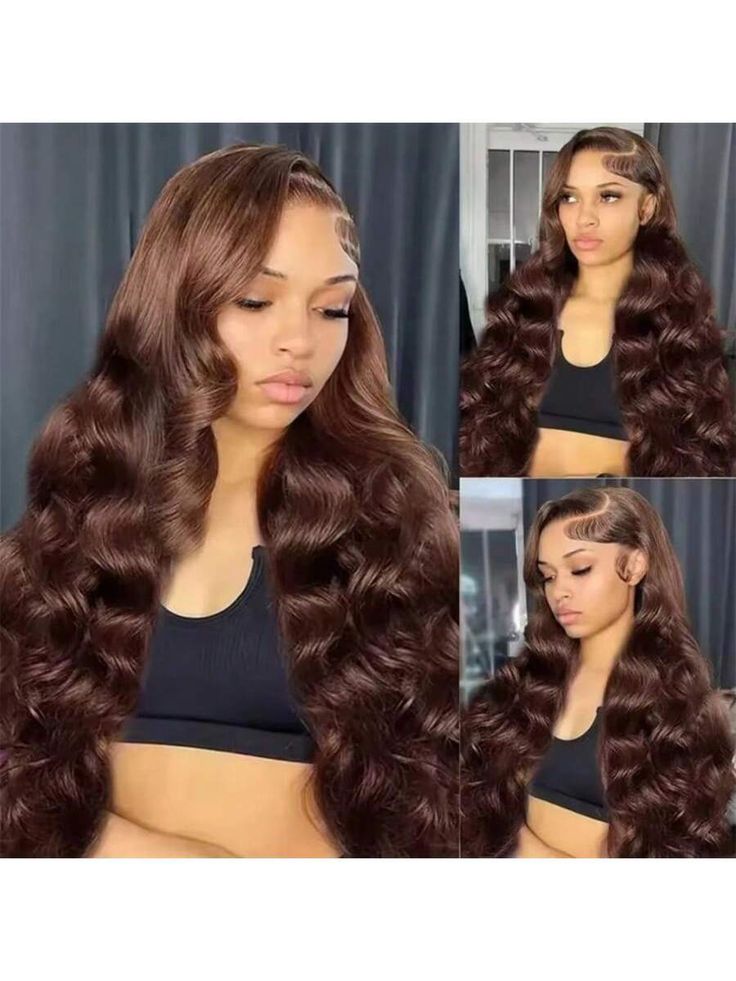 Hairneetc 13x4 Lace Front Brown Wig / Glueless / Body Wave Wig