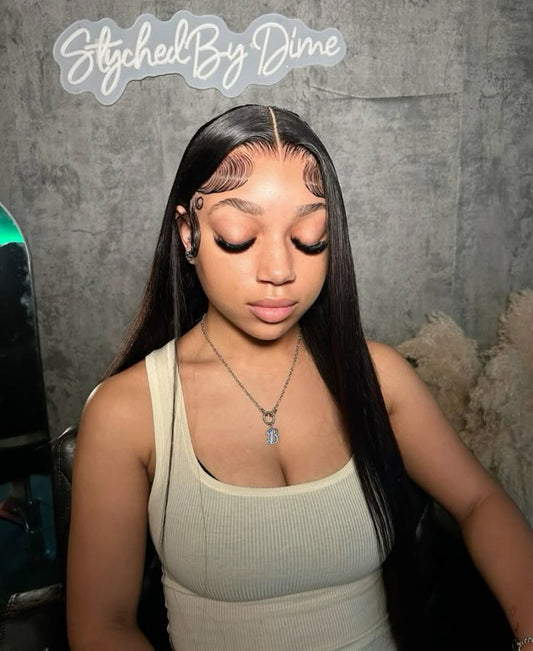 Glueless Straight 13x4 HD Lace Front Wig Pre Plucked