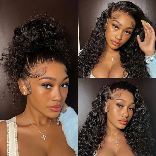 Water Wave Drawstring Pre- Bleached & Pre- Cut 360 Wig