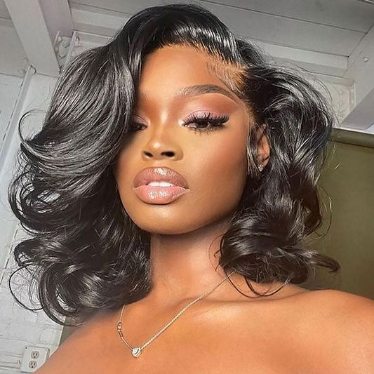Glueless Body Wave Wig 5x5 HD Lace Wig Short Bob Wig