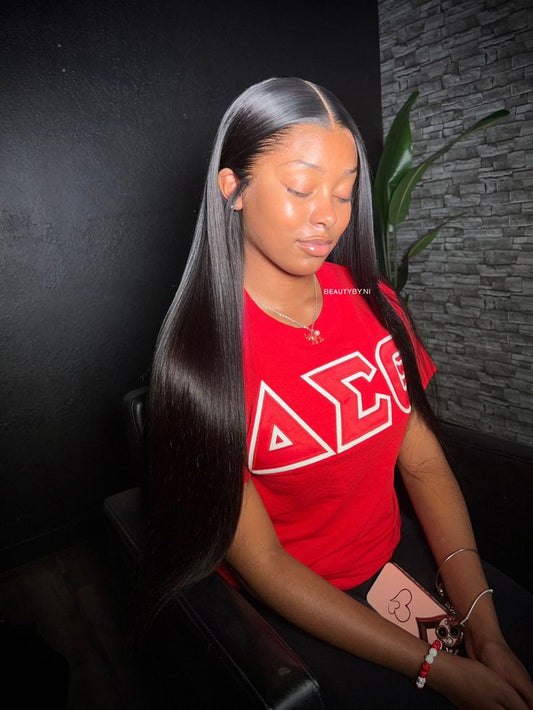 Glueless Straight 13x4 HD Lace Front Wig Pre Plucked