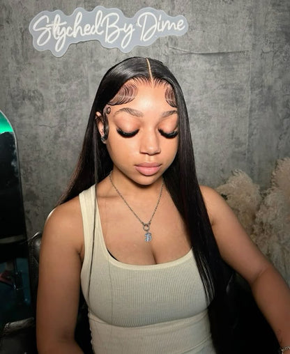 Glueless Straight 13x4 HD Lace Front Wig Pre Plucked